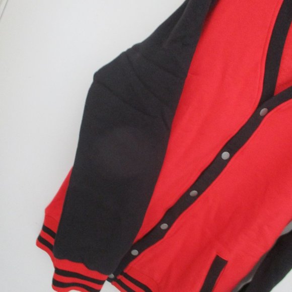 CARDIGAN FLEECE SPORT SWEATER BUTTON UP RED & BLACK SMALL NEW #32 - Picture 10 of 14